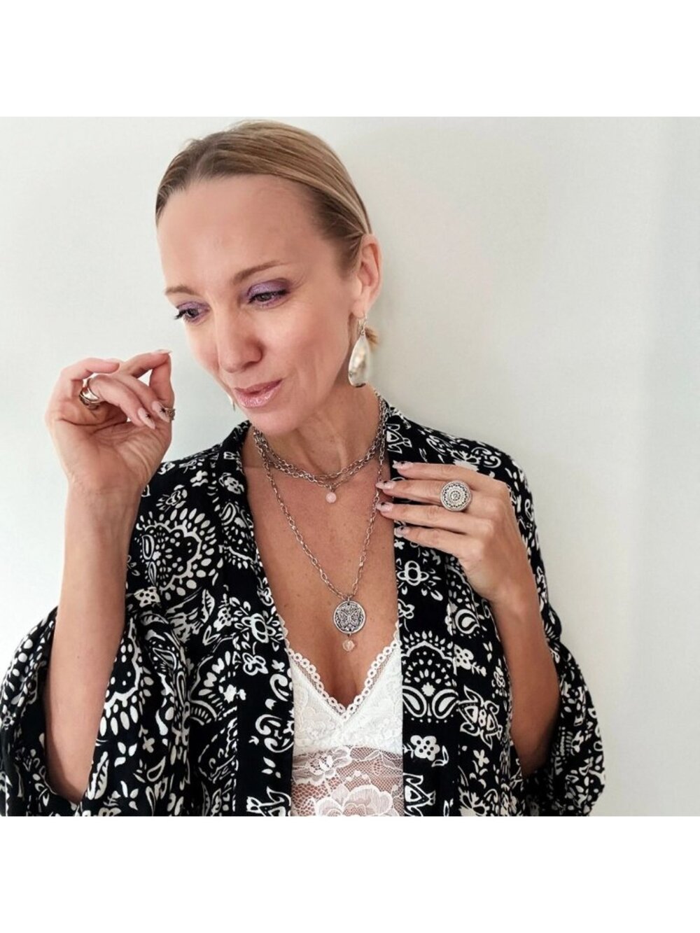 NWT Katia Designs BE STILL & KNOW Butterfly Silvertone Necklace